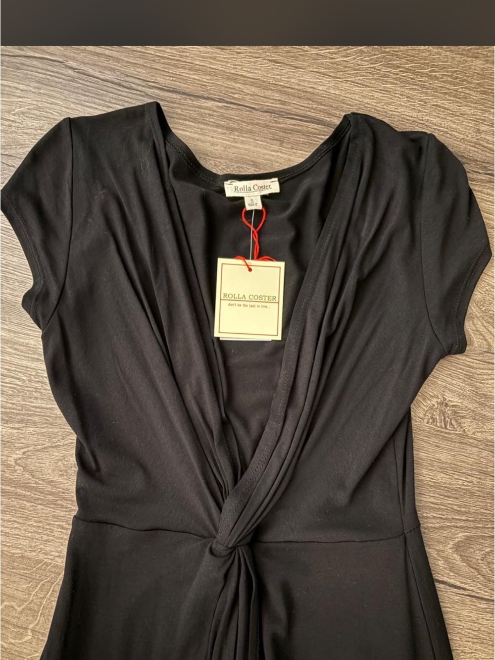 Rolla Coster Black V-neck Dress with Twist Front